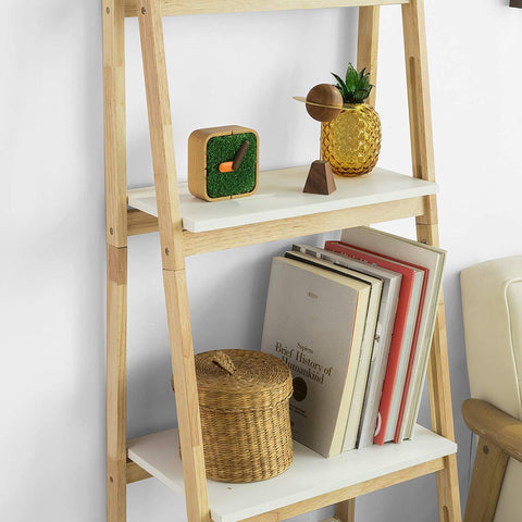 Rootz 4 Tiers Foldable Ladder Shelf Bookcase-Storage Display Shelving Unit