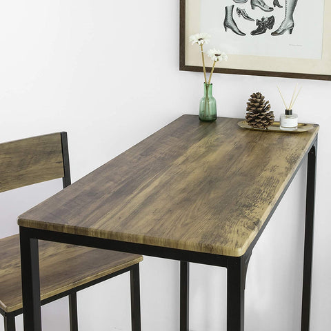 Rootz Bar Set - 1 Bar Table and 2 Stools - 3 Pieces Home Kitchen Breakfast Bar Set - Furniture Dining Set