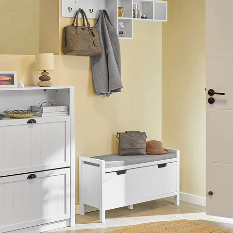 Rootz Shoe Bench Shoe Rack Shoe Cabinet with Seat Cushion-Hallway Living Room Bedroom Bench with Storage Chest