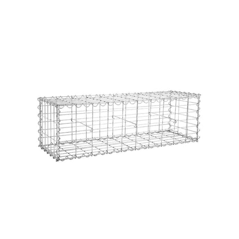 Rootz Gabion - Gabion Wall - Gabion Basket - Gabion Fence - Gabion Stone - Gabion Bench - Gabion Mesh - Gabion Wall Cost - Grey/silver - 100 x 30 x 30 cm