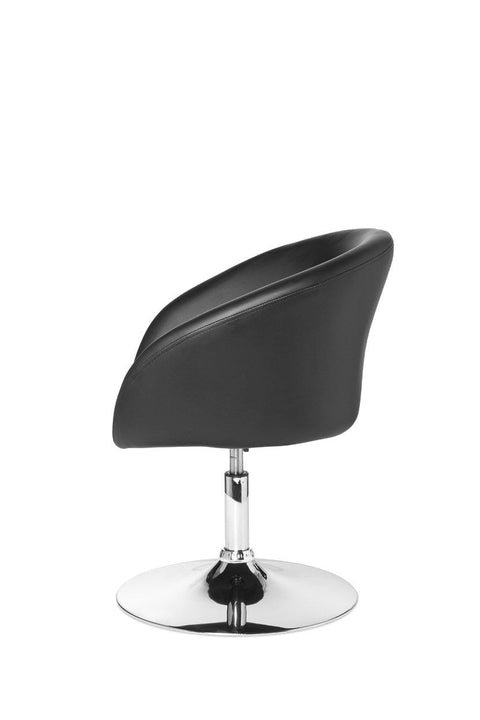 Rootz Lounge Armchair - Black Synthetic Leather - Swivel - Modern Design - Dining Room Chair - Club Chair