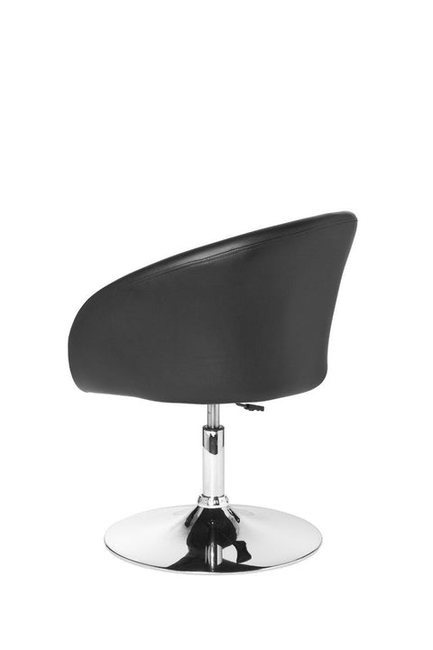 Rootz Lounge Armchair - Black Synthetic Leather - Swivel - Modern Design - Dining Room Chair - Club Chair