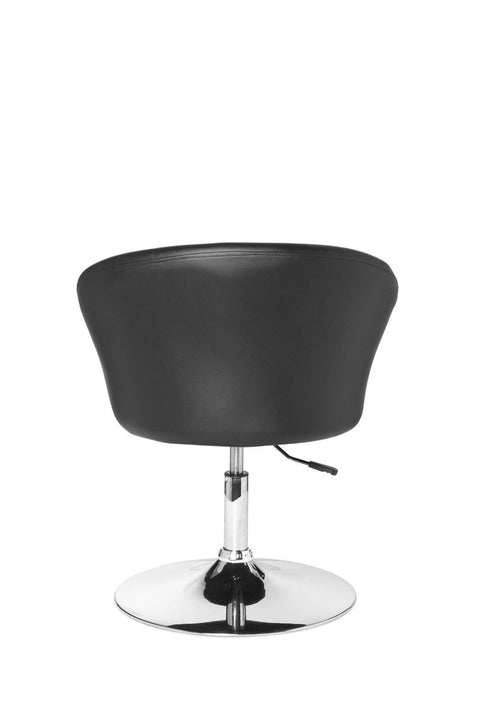 Rootz Lounge Armchair - Black Synthetic Leather - Swivel - Modern Design - Dining Room Chair - Club Chair
