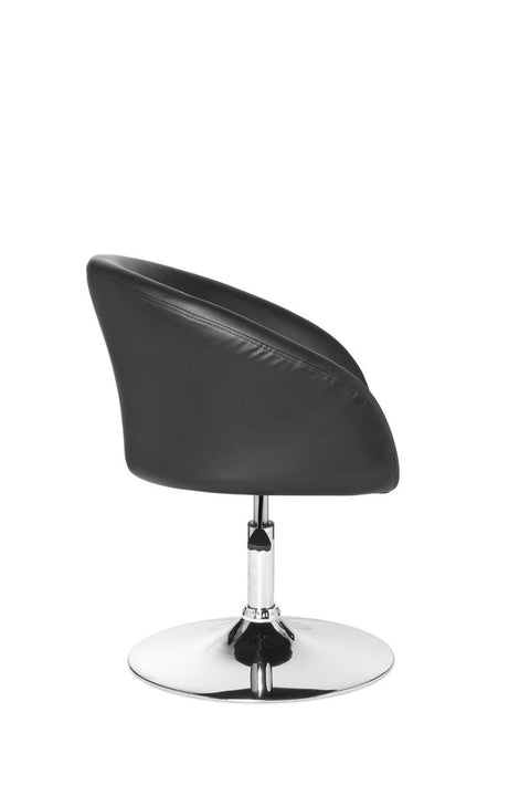 Rootz Lounge Armchair - Black Synthetic Leather - Swivel - Modern Design - Dining Room Chair - Club Chair