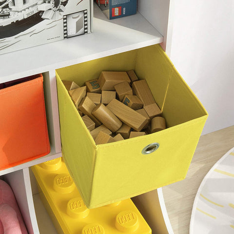Rootz Children Kids Bookcase Book Shelf- Toy Storage Unit Storage Display Shelf Organizer with Fabric Drawers