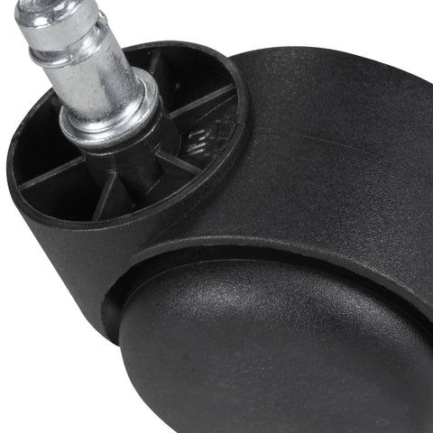 Rootz Castors for Office Chair - Set of 5 Braked - Soft 11mm Pin - 50mm Diameter - Premium Black Carpet Rolls - Castors for Soft Floors