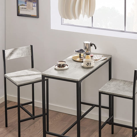Rootz Bar Set - 1 Bar Table and 2 Stools - 3 Pieces Home Kitchen Breakfast Bar Set - Furniture Dining Set