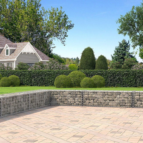 Rootz Gabion - Gabion Wall - Gabion Basket - Gabion Fence - Gabion Stone - Gabion Bench - Gabion Mesh - Gabion Wall Cost - Grey/silver - 100 x 30 x 30 cm