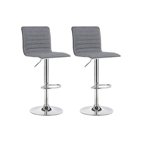 Rootz Bar Stools - Set Of 2 Bar Stools - Adjustable Bar Stool - Counter Stools - Kitchen Stools - Bar Stools For Small Spaces - With Backrest - Gris - 42 x 46 x (91-113) cm