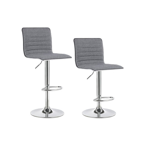 Rootz Bar Stools - Set Of 2 Bar Stools - Adjustable Bar Stool - Counter Stools - Kitchen Stools - Bar Stools For Small Spaces - With Backrest - Gris - 42 x 46 x (91-113) cm