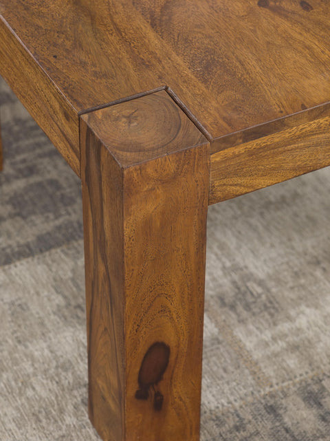 Rootz Coffee Table - Solid Wood Sheesham - 60cm Wide - Dark Brown - Country House Style - Living Room Side Table