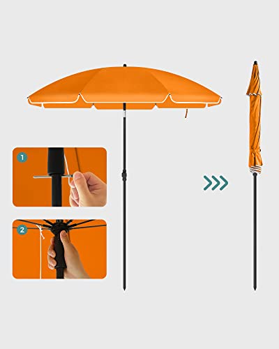Rootz Parasol - Garden Umbrella - Foldable Garden Umbrella - Outdoor Parasol - Garden Parasol - Sunshade Parasol - Umbrella Parasol - Orange