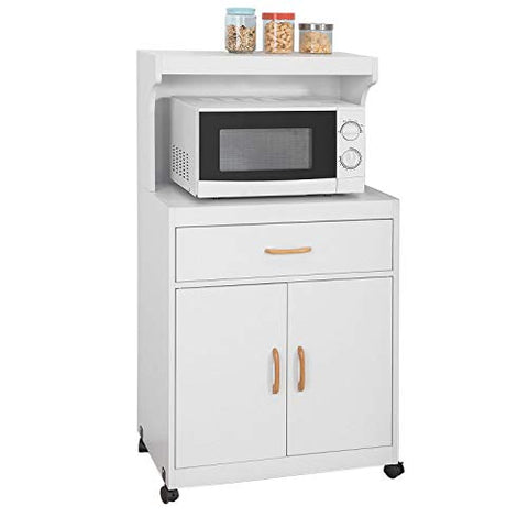 Rootz Kitchen Storage Trolley - Microwave Shelf - Storage Cabinet Cupboard Sideboard on Wheels