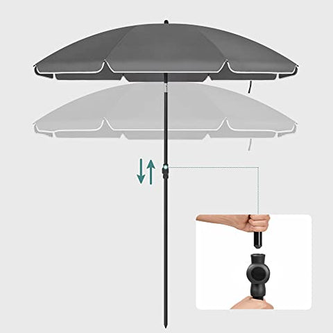 Rootz Parasol - Beach Umbrella - Garden Umbrella - Foldable Garden Umbrella - Outdoor Parasol - Garden Parasol - Sunshade Parasol - Umbrella Parasol - Grey
