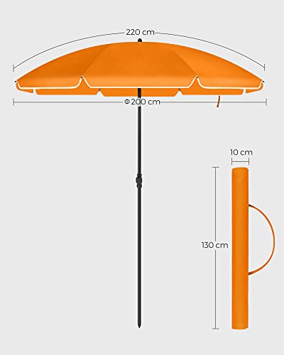 Rootz Parasol - Garden Umbrella - Foldable Garden Umbrella - Outdoor Parasol - Garden Parasol - Sunshade Parasol - Umbrella Parasol - Orange