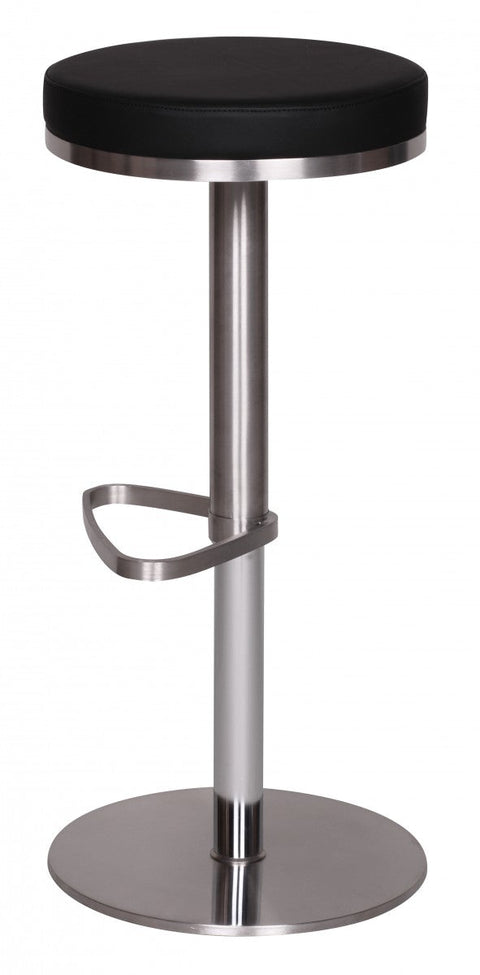 Rootz Barstool - Durable M7 - Stainless Black - Contemporary Design - Adjustable Height - Rotatable & Stable