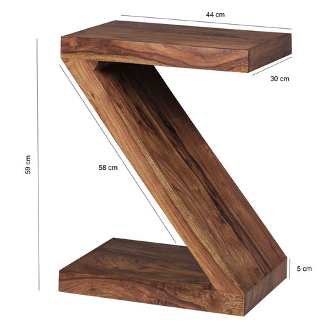 Rootz Side Table - Z-Shape Side Table - Side Table - Wood - Brown