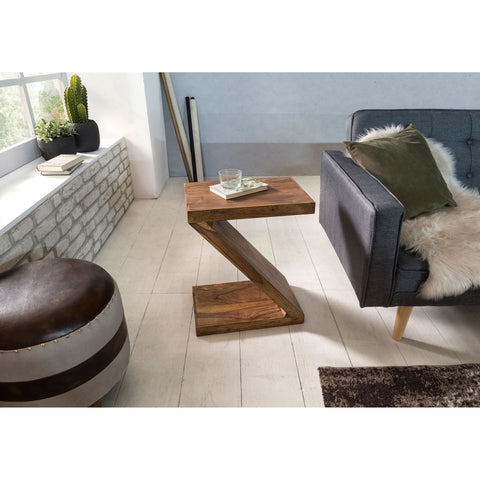 Rootz Side Table - Z-Shape Side Table - Side Table - Wood - Brown