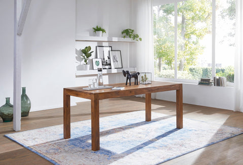 Rootz Dining Table - Solid Wood Sheesham 120 cm - Design Kitchen Table - Dark Brown - Country Style
