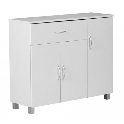 Rootz Sideboard - Hallway cupboard - Chest of drawers - Beech wood - Wood - Brown / White