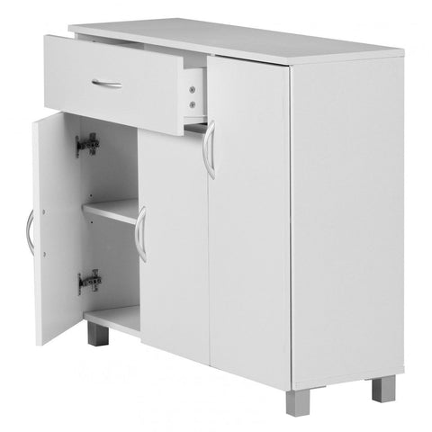 Rootz Sideboard - Hallway cupboard - Chest of drawers - Beech wood - Wood - Brown / White