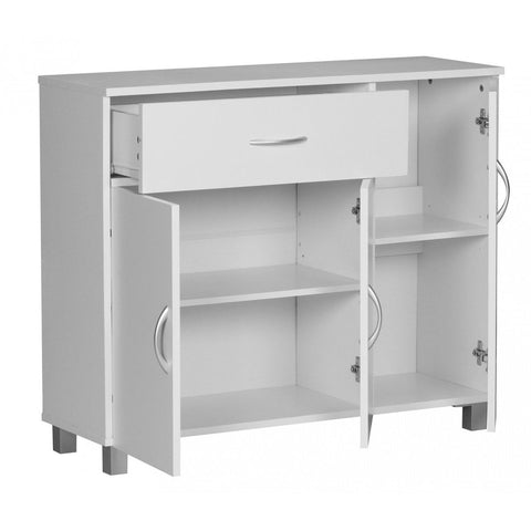 Rootz Sideboard - Hallway cupboard - Chest of drawers - Beech wood - Wood - Brown / White