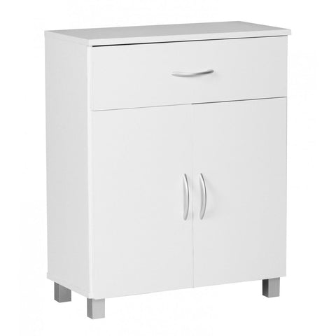Rootz Sideboard - Hallway cupboard - Drawer - French doors - Beech - Brown / White - Side cabinet