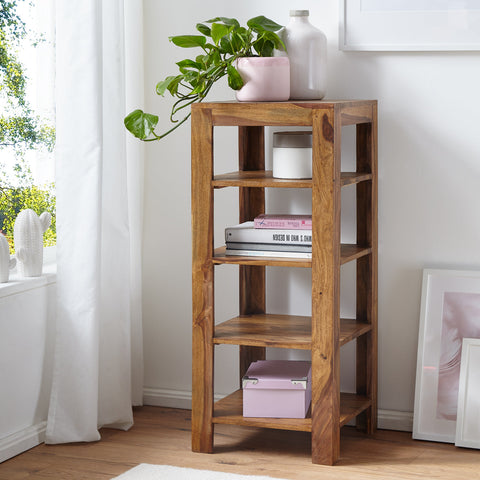 Rootz Bookcase - Storage Cabinet - 5 Levels - Solid Wood - - 44 x 44 x 105 cm - Brown