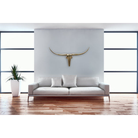 Rootz Bull's Antlers M Decoration - Wall Decoration - Wall Decoration - Wall Antlers - Aluminum - Gold/Bronze