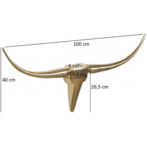 Rootz Bull's Antlers M Decoration - Wall Decoration - Wall Decoration - Wall Antlers - Aluminum - Gold/Bronze