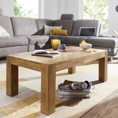Rootz Coffee Table - Coffee Table - Solid Wood - Acacia - 110 x 60 cm - Rectangular - Natural