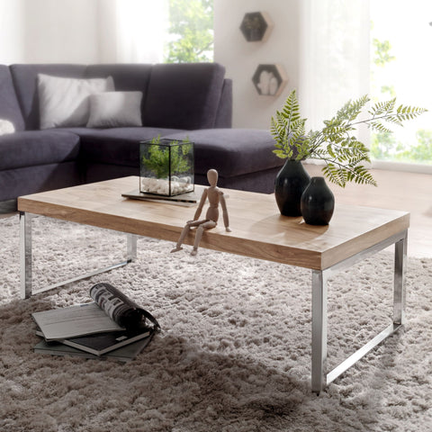 Rootz Coffee Table - Solid Wood Acacia - Dark Brown - Country Style - 120 cm Wide