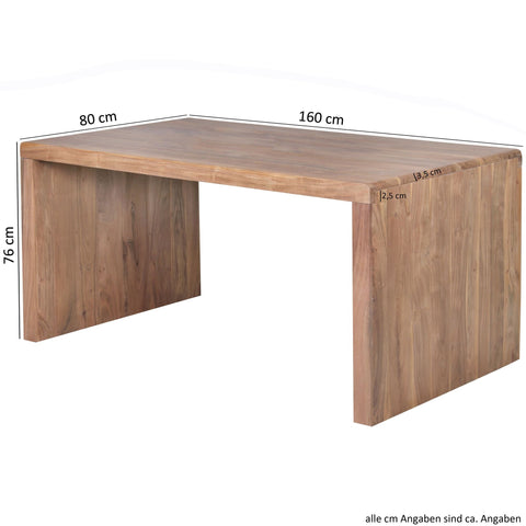 Rootz Bureau - Work table - Solid Acacia - Wood - 140/160 x 80 x 76 cm - Office table - Brown