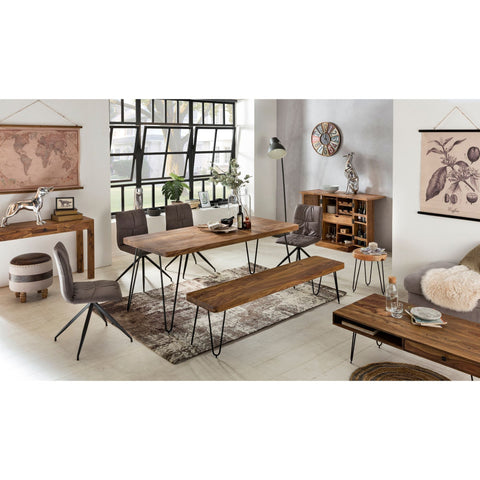 Rootz Dining Bench - Kitchen Bench - Solid Wooden Bench - 160 x 40 x 45 cm - Brown