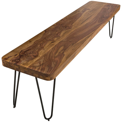 Rootz Seating Bench - Solid Wood Sheesham - Natural Product - Country Style - 180 x 45 x 40 cm