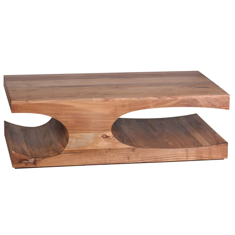 Rootz coffee table solid wood Acacia 118 cm wide dining room table design dark brown country style table
