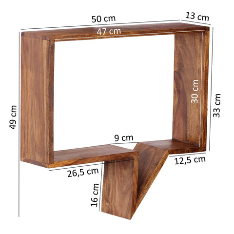 Rootz Speech Bubble Wall Shelves - Set of 2 - Book Shelves - Decoration Shelf - Wall Shelf - Solid Wood - Brown