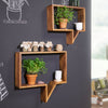 Rootz Speech Bubble Wall Shelves - Set of 2 - Book Shelves - Decoration Shelf - Wall Shelf - Solid Wood - Brown