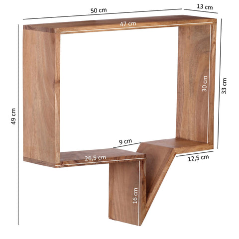 Rootz Speech Bubble Wall Shelves - Set of 2 - Book Shelves - Decoration Shelf - Wall Shelf - Solid Wood - Brown