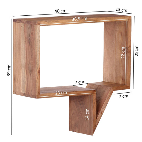 Rootz Speech Bubble Wall Shelves - Set of 2 - Book Shelves - Decoration Shelf - Wall Shelf - Solid Wood - Brown