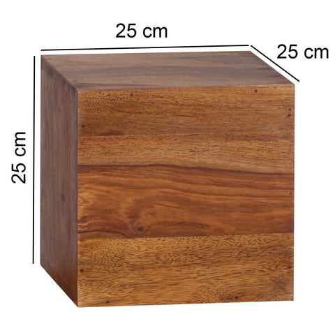 Rootz Wall Shelves - Set Of 4 - Blocks - 25/20 cm - Brown - Solid Wood - - Decoration