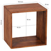 Rootz Side Table - Cube Side Table - Square Side Table - Wood - Solid Wood - 43.5 x 43.5 cm