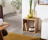 Rootz Stand Shelf - Solid Wood Acacia - 43.5 cm - Cube Design - Natural Product Wooden Shelf - Country House Style Side Table