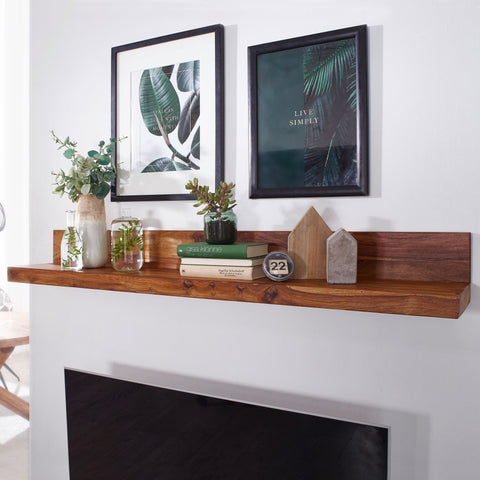 Rootz Owattona Wall Shelf - Solid Wood Wall Shelf - Bookshelf - Solid - Brown - 60/110/140/160 cm