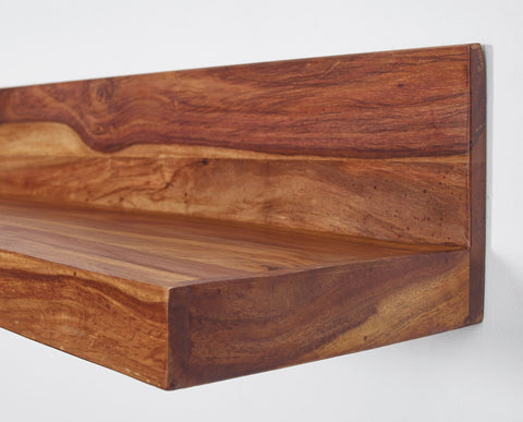 Rootz Wall Shelf - Solid Wood Sheesham - 80 cm - Country Style Hanging Shelf - Natural Product