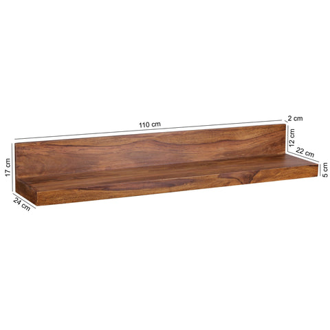Rootz Owattona Wall Shelf - Solid Wood Wall Shelf - Bookshelf - Solid - Brown - 60/110/140/160 cm