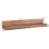 Rootz Wall Shelf - Solid Wood Wall Shelf - Bookshelf - Solid Acacia - Brown - 110 cm