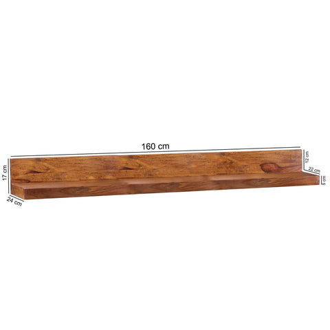 Rootz Owattona Wall Shelf - Solid Wood Wall Shelf - Bookshelf - Solid - Brown - 60/110/140/160 cm