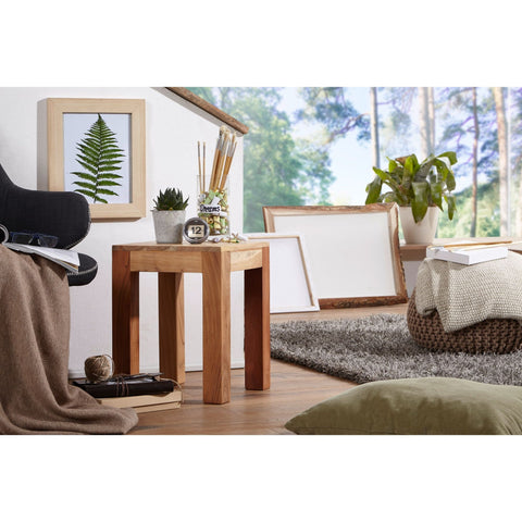 Rootz Side Table - Sheesham/Acacia Wood - Coffee Table - Side Tables - 35 x 35 x 45 cm