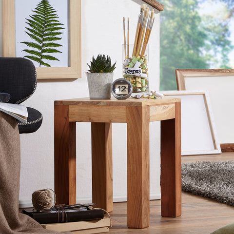 Rootz Side Table - Sheesham/Acacia Wood - Coffee Table - Side Tables - 35 x 35 x 45 cm